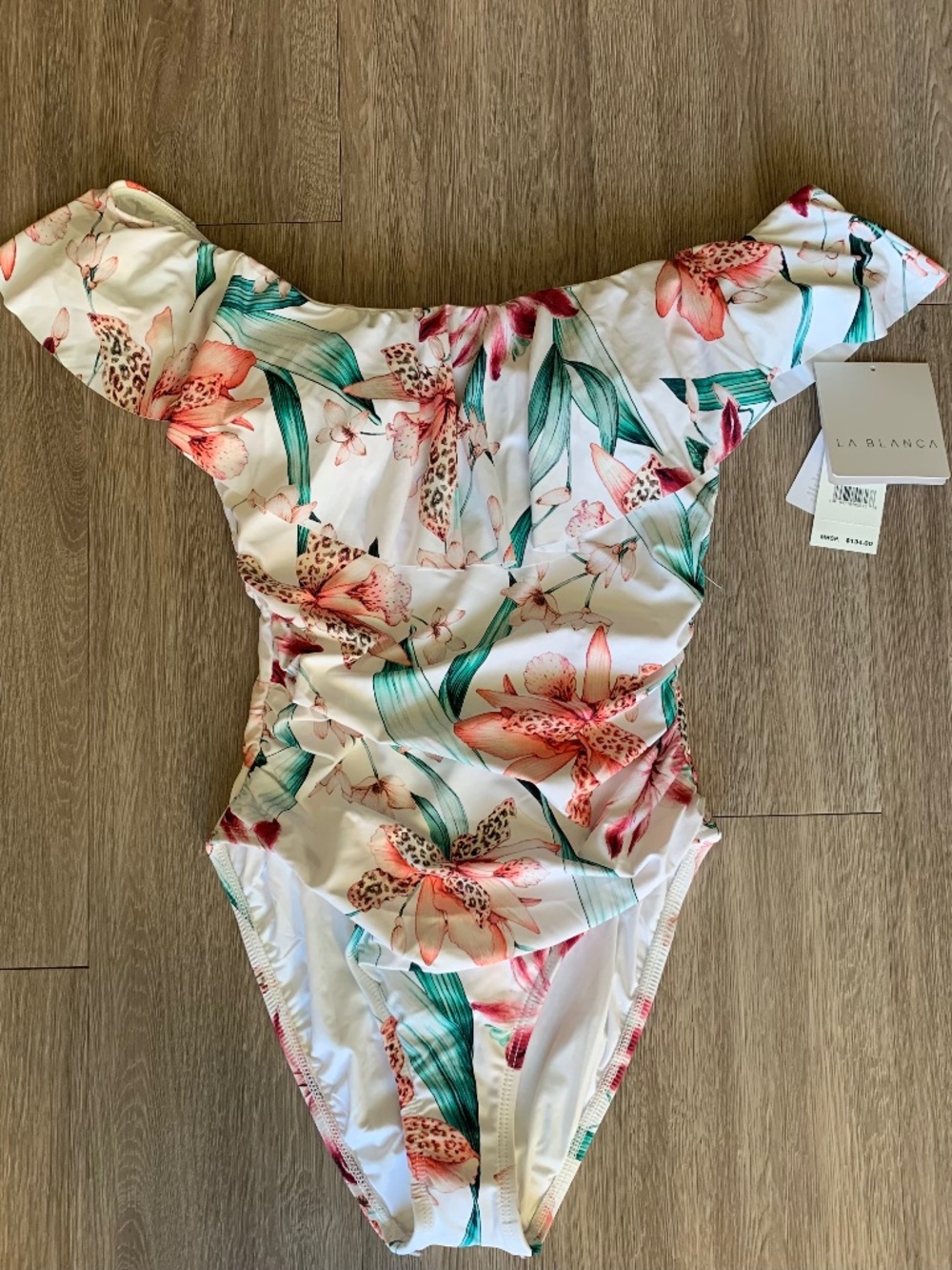 Floral One Piece Swimsuit La Blanca Sz 6 NWT